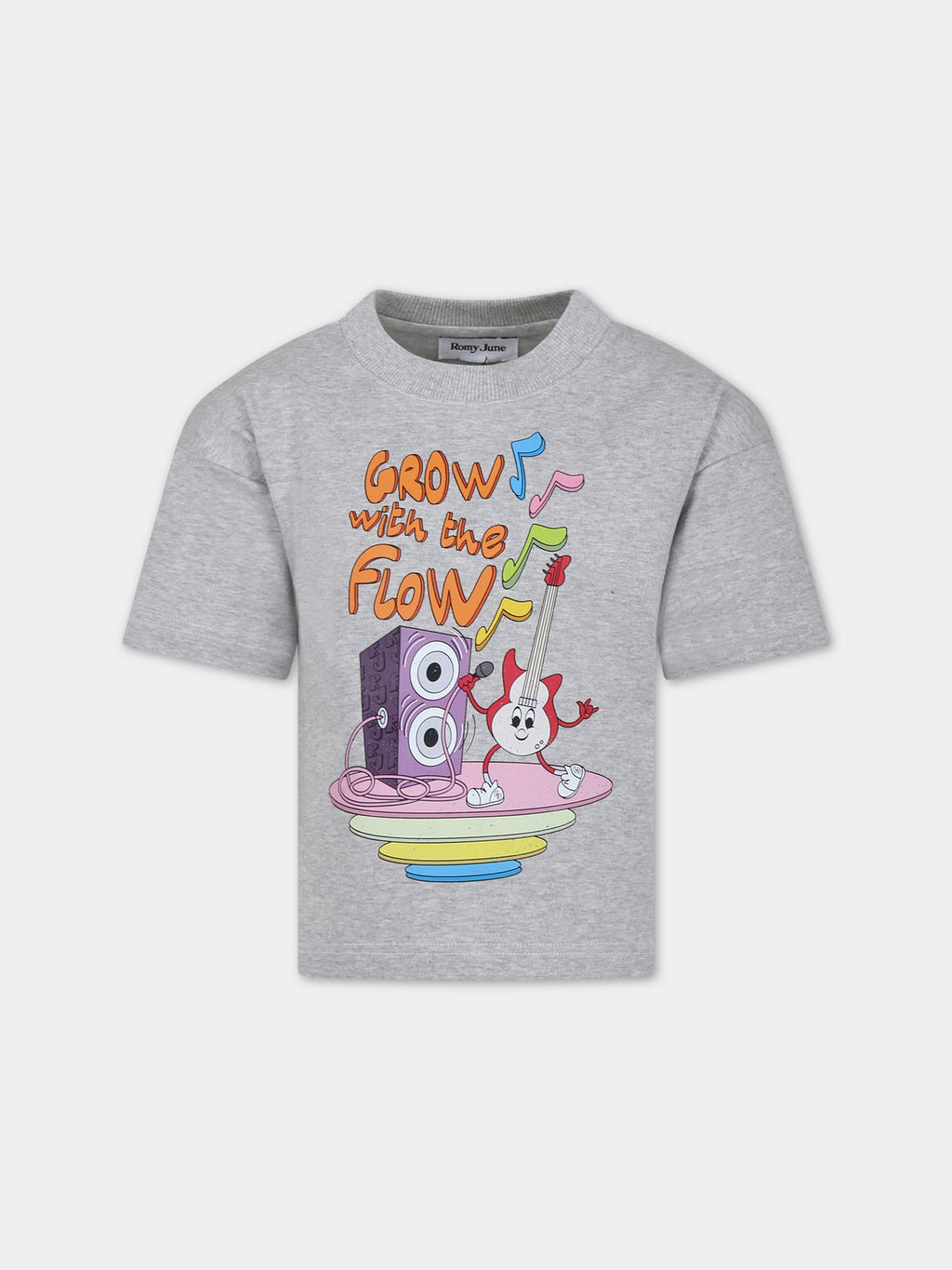 T-shirt gris pour enfants avec imprimé